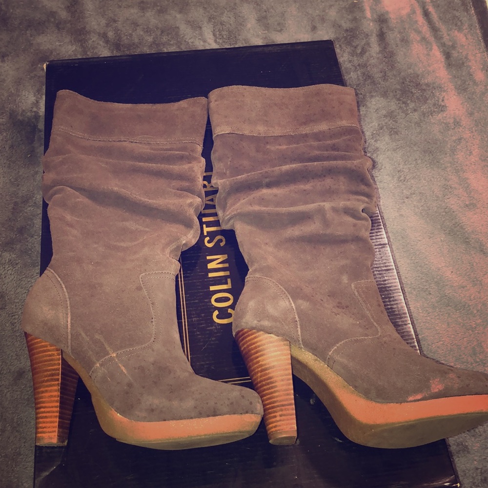 Brown slouchy boots